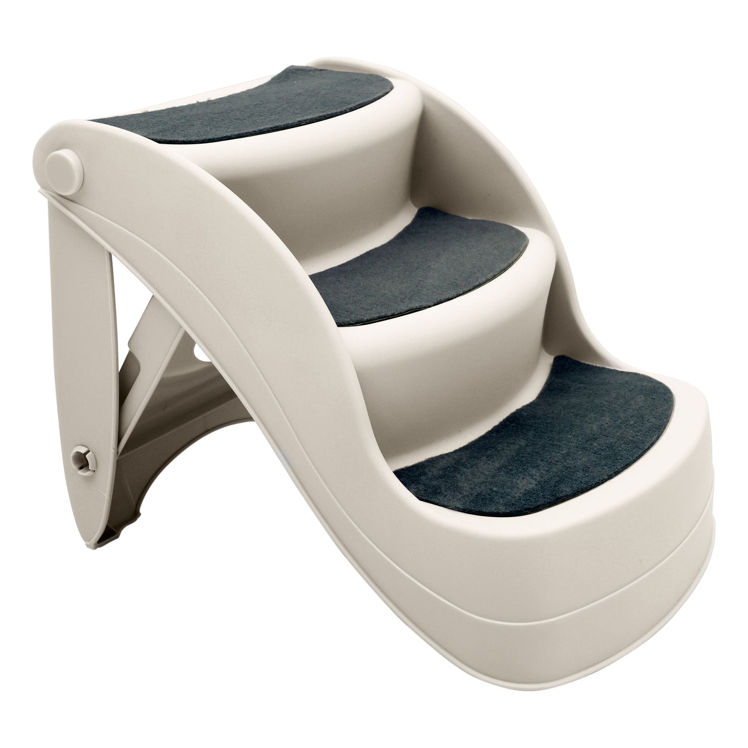 NNEDPE 38cm Foldable Pet Stairs Ramp - White-0