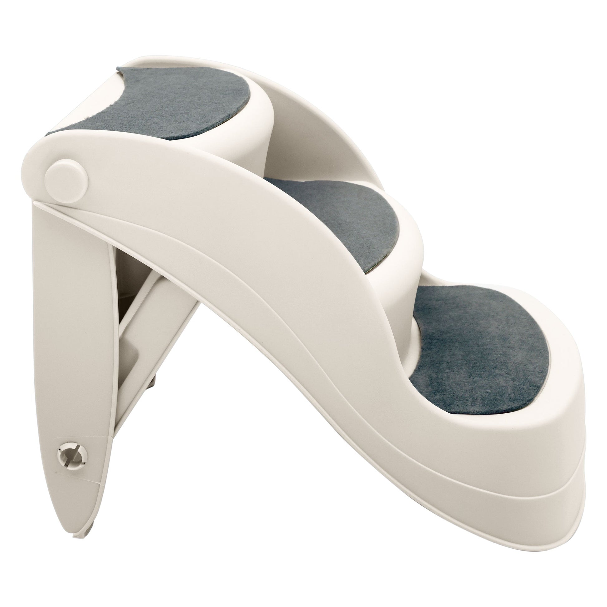 NNEDPE 38cm Foldable Pet Stairs Ramp - White-1